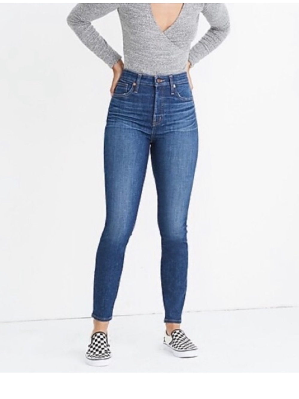 Madewell Curvy High-Rise Skinny Jeans in Dark Blue Denim Sz 33